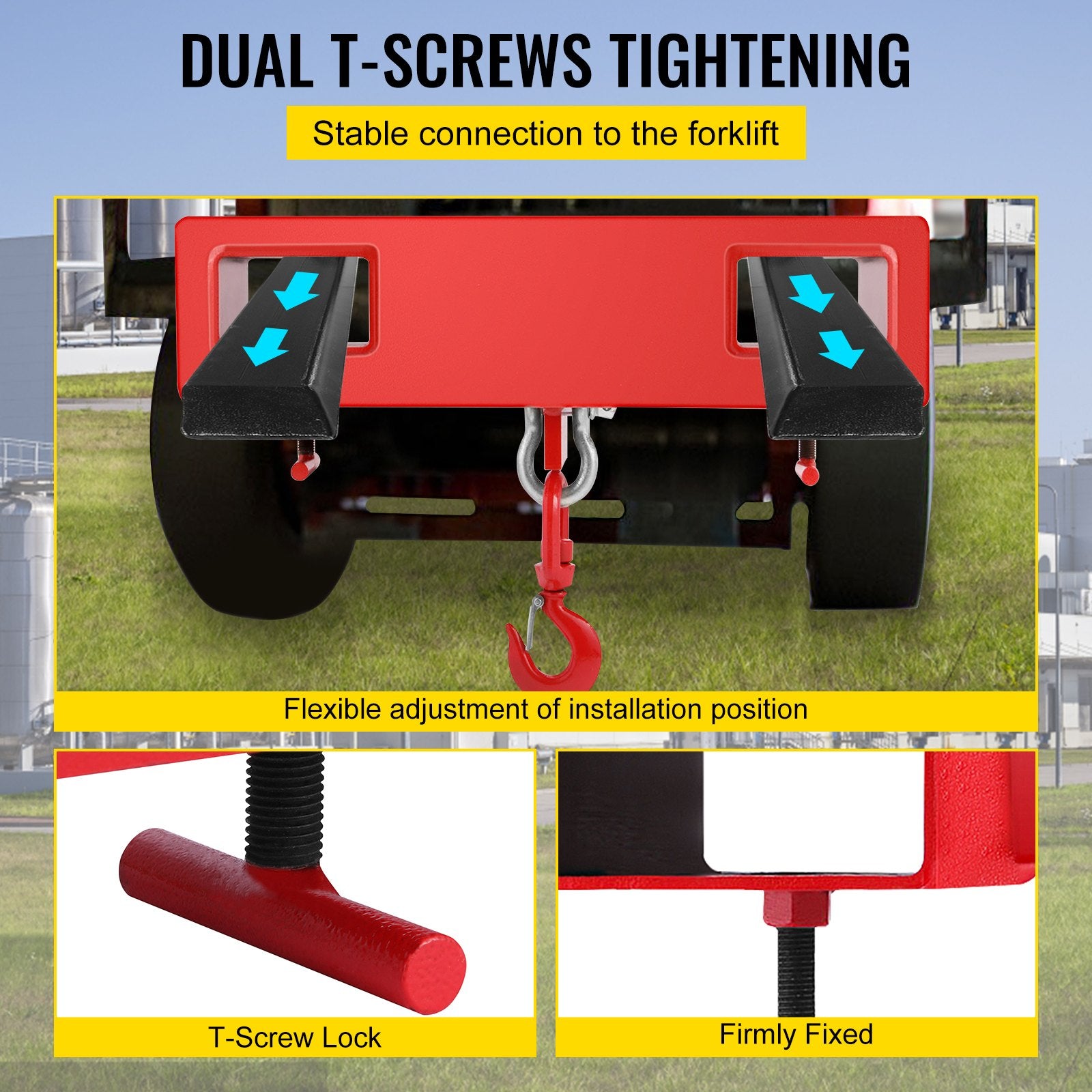 Automotive Lifts & Hoists: VEVOR Forklift Lifting Hook 6000 LBS Capacity Forklift Lifting Hoist Swivel Hook Mobile Crane Forklift Attachments