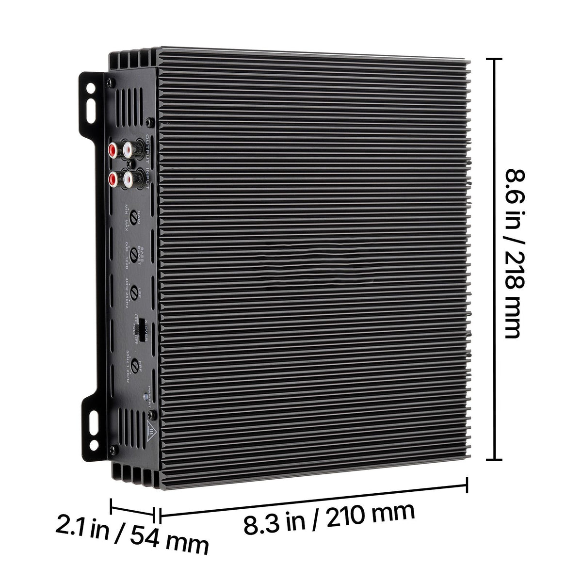 Car Audio Amplifier, 2-Channel Bridgeable Car Amplifier, Full-Range Class AB Stereo Amp, Max. 2 x 300W at 4 Ohms / 2 x 600W at 2 Ohms, High Output, for SUVs, Pickups, and Off-Road Vehicles