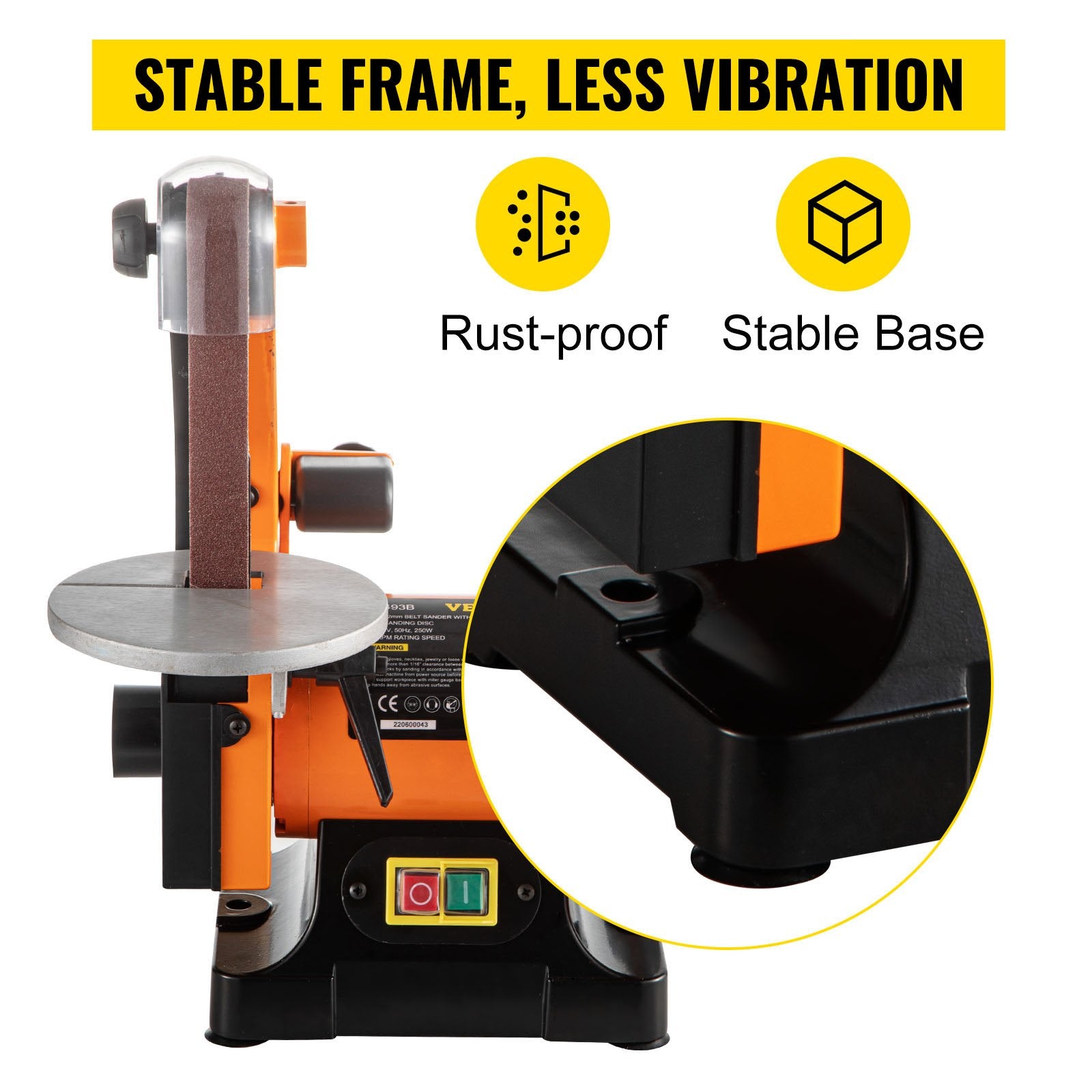 Automotive Gauges: VEVOR Belt Sander 300W Grinder Sander 1 x 30 Inch Electric Belt & Disc Sander 2950 RPM Variable Speed (300W)