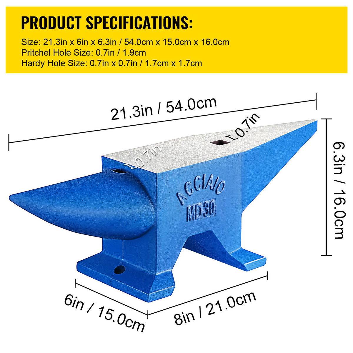 Pro Horn Anvil , 30KG/66.1LBS Weight Steel Anvil Blacksmith Blacksmith Anvil, Portable Rugged Cast Iron Anvil Blacksmith Anvil Stable Workbench Blacksmith Forge Anvil Tool