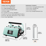 Kitchen Utensils: VEVOR Tumbler Heat Press Machine and Sublimation Tumblers, Tumbler Press Set with 8pcs 20OZ Blank Tumblers, Mug Press Cup Press for 11-30oz Tumblers Mug, with Heat Transfer Paper, Gloves, Tape
