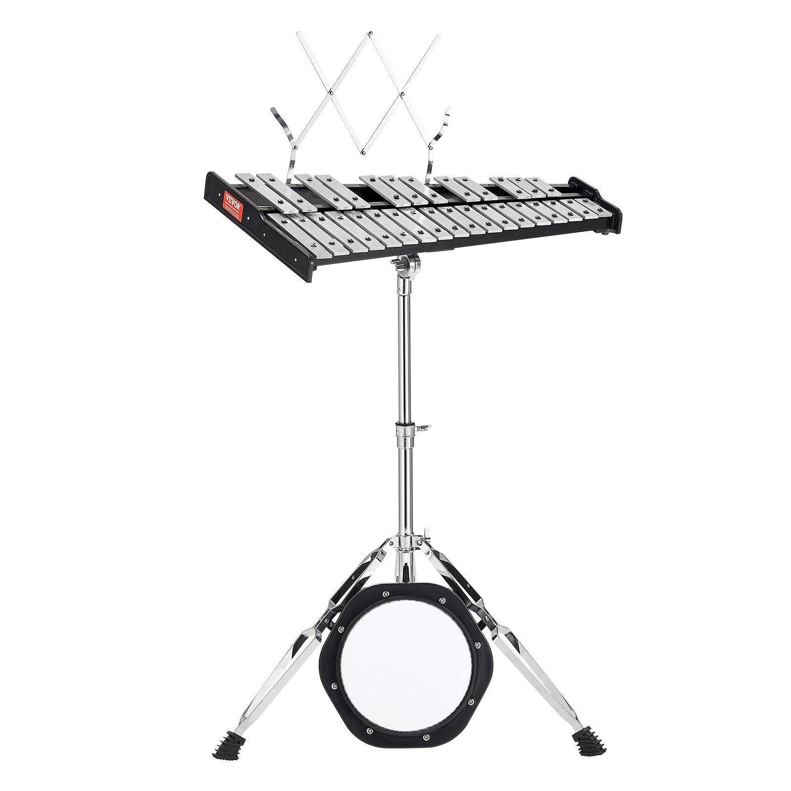 Drums: VEVOR 30 Note Glockenspiel Xylophone Bell Kit, Professional Percussion Instrument Set with Mallets, Drum Sticks, Music Stand,  8" Practice Pad, Adjustable Stand and Carrying Bag for Students & Adults