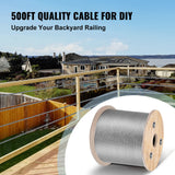 Automotive Repair & Speciality Tools: VEVOR 1/8 Stainless Steel Cable Railing 500ft, Wire Rope 316 Marine Grade, Braided Aircraft Cable 7x7 Strands Construction for Deck Rail Balusters Stair Handrail Porch Fence