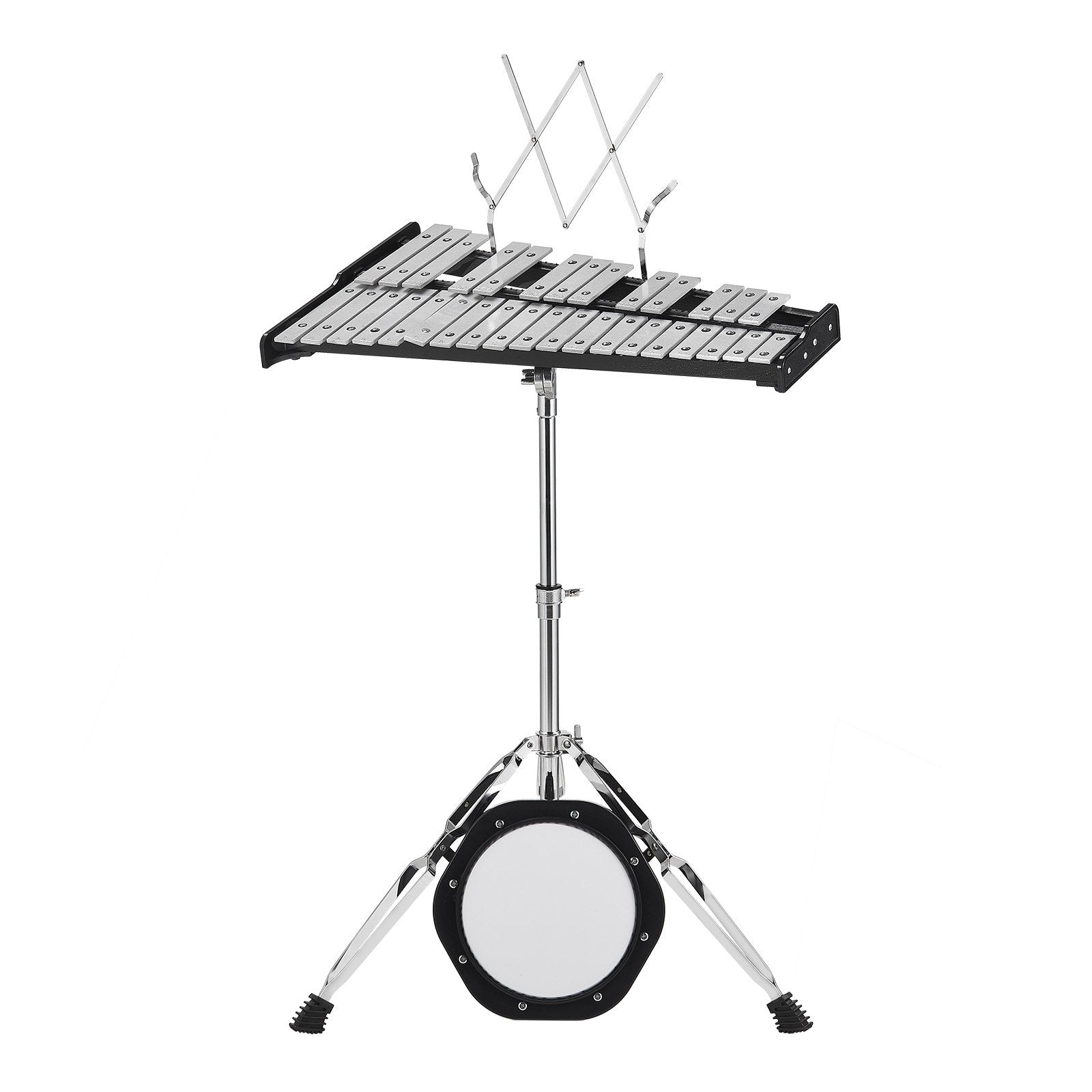 Drums: VEVOR 32 Note Glockenspiel Xylophone Bell Kit, Professional Percussion Instrument Set with Mallets, Drum Sticks, Music Stand,  8" Practice Pad, Adjustable Stand and Carrying Bag for Students & Adults
