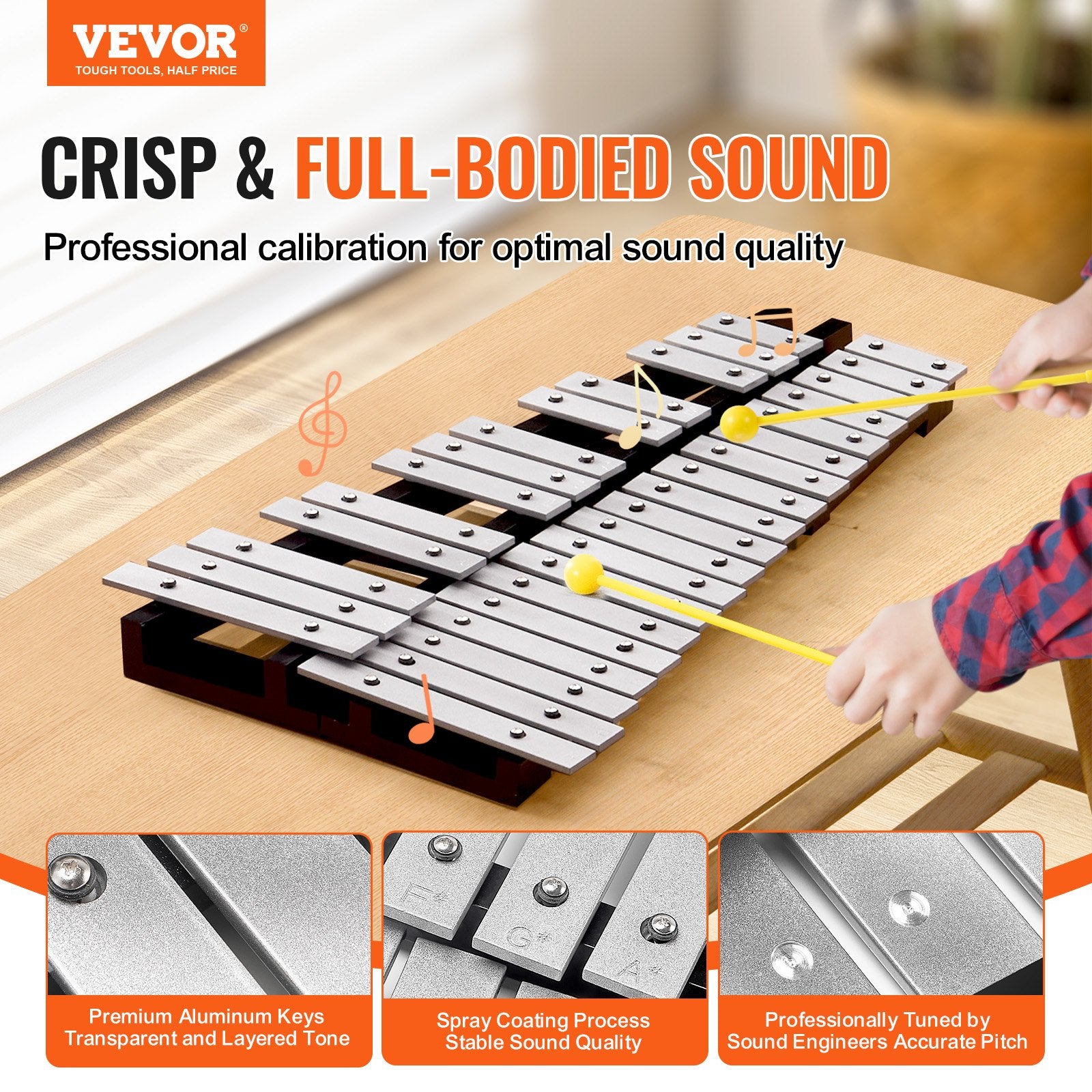 Mouse & Accessories: VEVOR 32 Note Glockenspiel Xylophone Bell Kit, Percussion Instrument with Mallets, Drum Sticks and Carrying Bag, Professional Glockenspiel Xylophone Percussion Instrument Set for Adults & Students