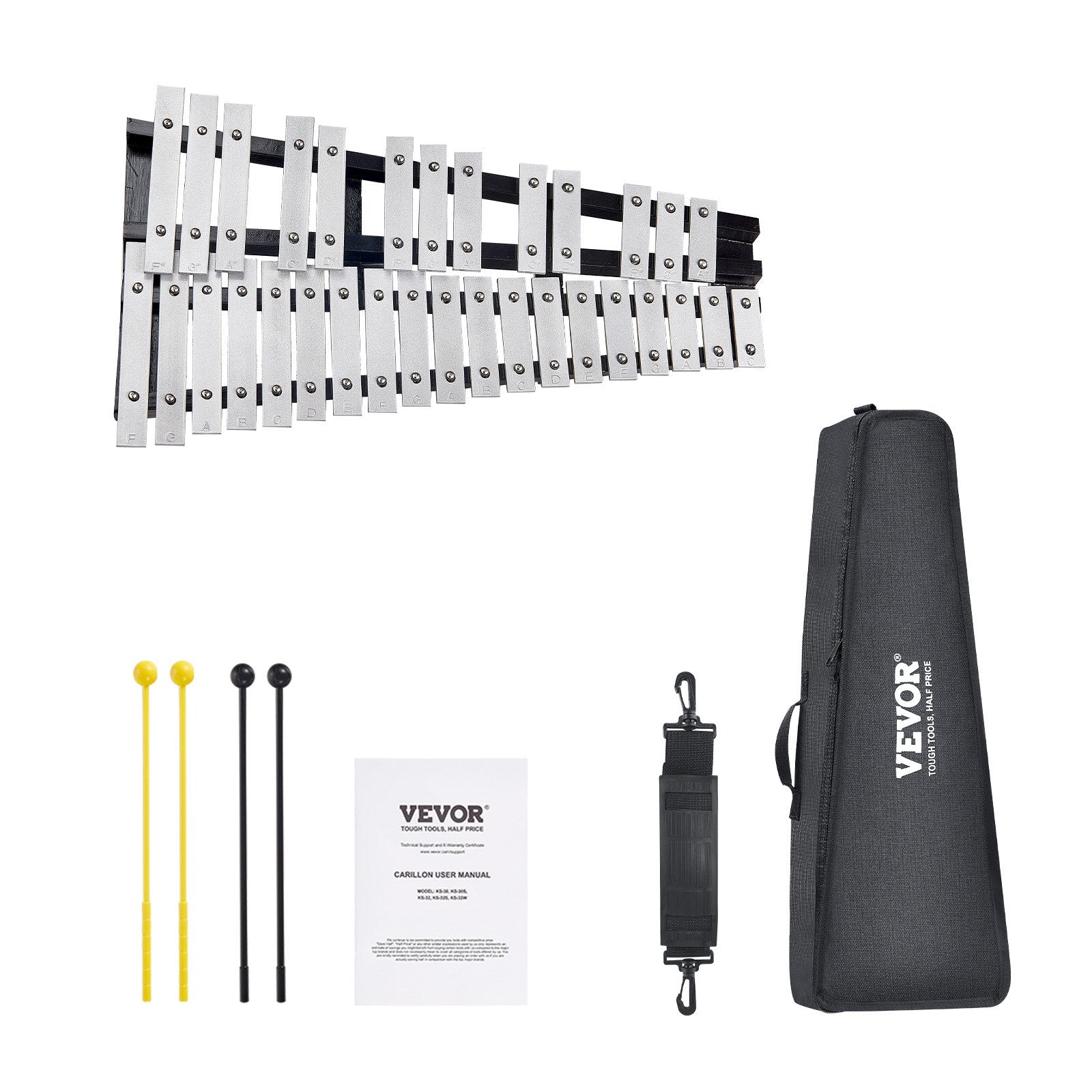 Mouse & Accessories: VEVOR 32 Note Glockenspiel Xylophone Bell Kit, Percussion Instrument with Mallets, Drum Sticks and Carrying Bag, Professional Glockenspiel Xylophone Percussion Instrument Set for Adults & Students