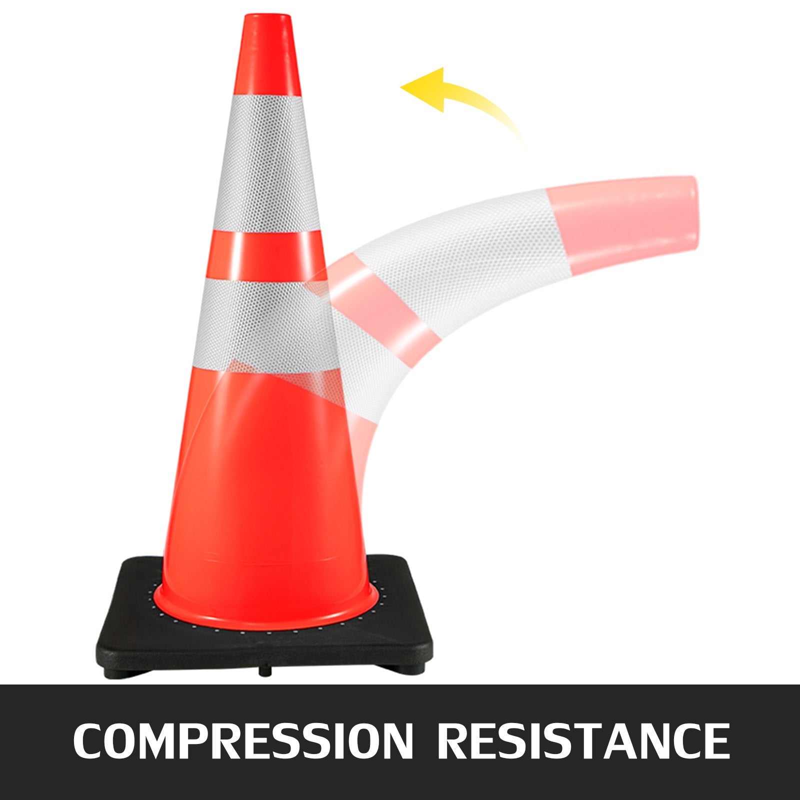 Automotive Decor: VEVOR 6Pack 36" Traffic Cones, Safety Road Parking Cone with Black Weighted Base, PVC Orange Traffic Safety Cones, Hazard Cones Reflective Collars for Construction Traffic Parking