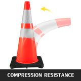 Automotive Decor: VEVOR 6Pack 36" Traffic Cones, Safety Road Parking Cone with Black Weighted Base, PVC Orange Traffic Safety Cones, Hazard Cones Reflective Collars for Construction Traffic Parking