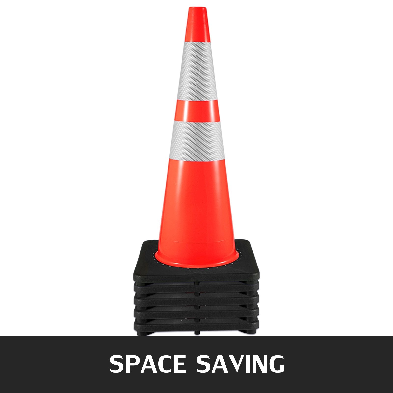 Automotive Decor: VEVOR 6Pack 36" Traffic Cones, Safety Road Parking Cone with Black Weighted Base, PVC Orange Traffic Safety Cones, Hazard Cones Reflective Collars for Construction Traffic Parking
