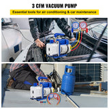 Food Storage: VEVOR 3CFM 84 L/M 1-Stage, Refrigerant Vacuum Pump Refrigeration Gauges A/C Air Conditioning 1440 RPM 1/4 HP, 3 pcs hoses 800 PSI Refrigeration Gauges