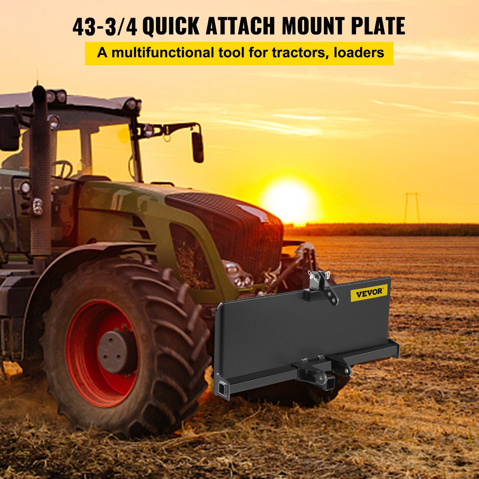 Automotive Parts: VEVOR 3 Point Attachment Adapter Skid Steer Trailer Hitch Front Loader Case
