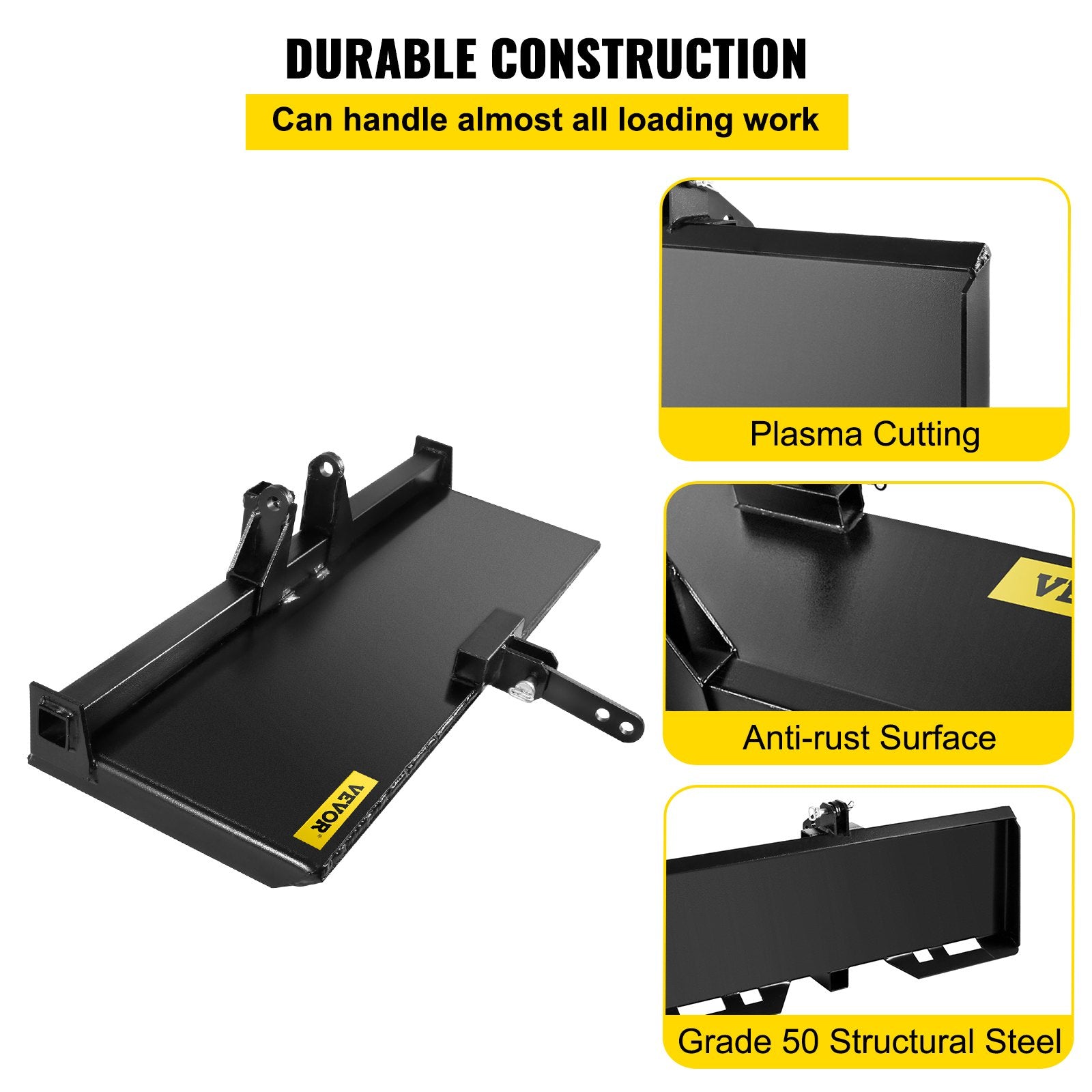 Automotive Parts: VEVOR 3 Point Attachment Adapter Skid Steer Trailer Hitch Front Loader Case