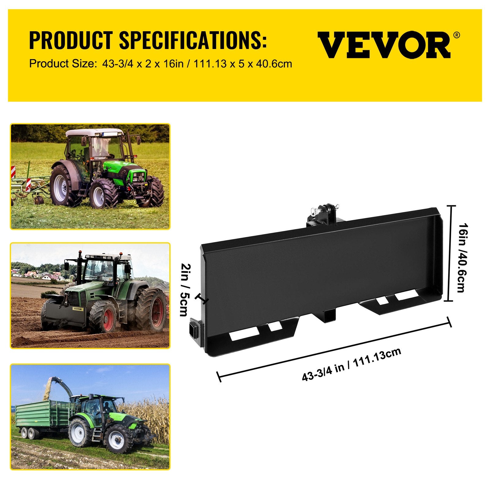 Automotive Parts: VEVOR 3 Point Attachment Adapter Skid Steer Trailer Hitch Front Loader Case