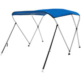 Canopies & Gazebos: VEVOR 3 Bow Bimini Top Boat Cover, 900D Polyester Canopy with 1" Aluminum Alloy Frame, Waterproof and Sun Shade, Includes Storage Boot, 2 Support Poles, 4 Straps, 6'L x 46"H x 54"-60"W, Pacific Blue
