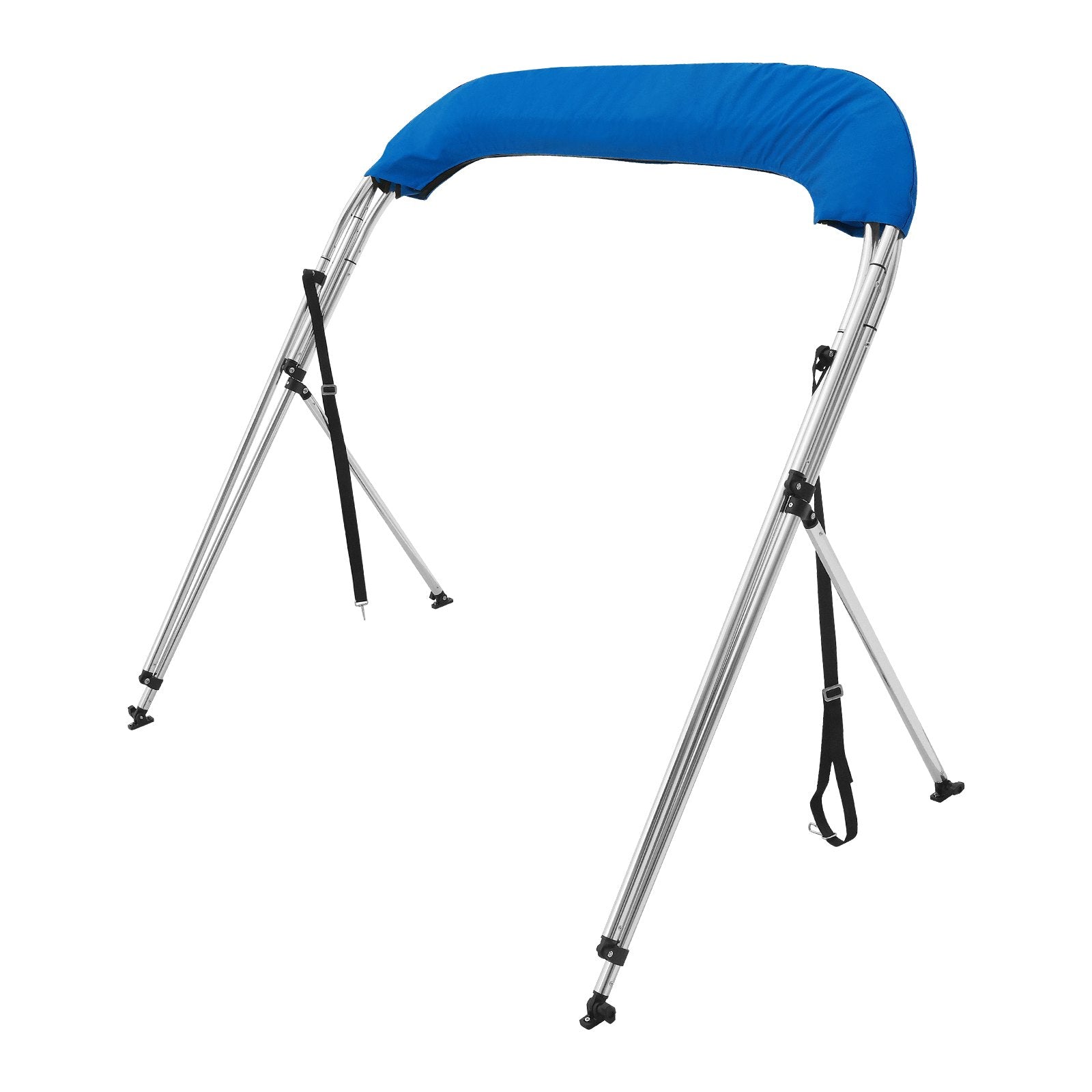 Canopies & Gazebos: VEVOR 3 Bow Bimini Top Boat Cover, 900D Polyester Canopy with 1" Aluminum Alloy Frame, Waterproof and Sun Shade, Includes Storage Boot, 2 Support Poles, 4 Straps, 6'L x 46"H x 54"-60"W, Pacific Blue