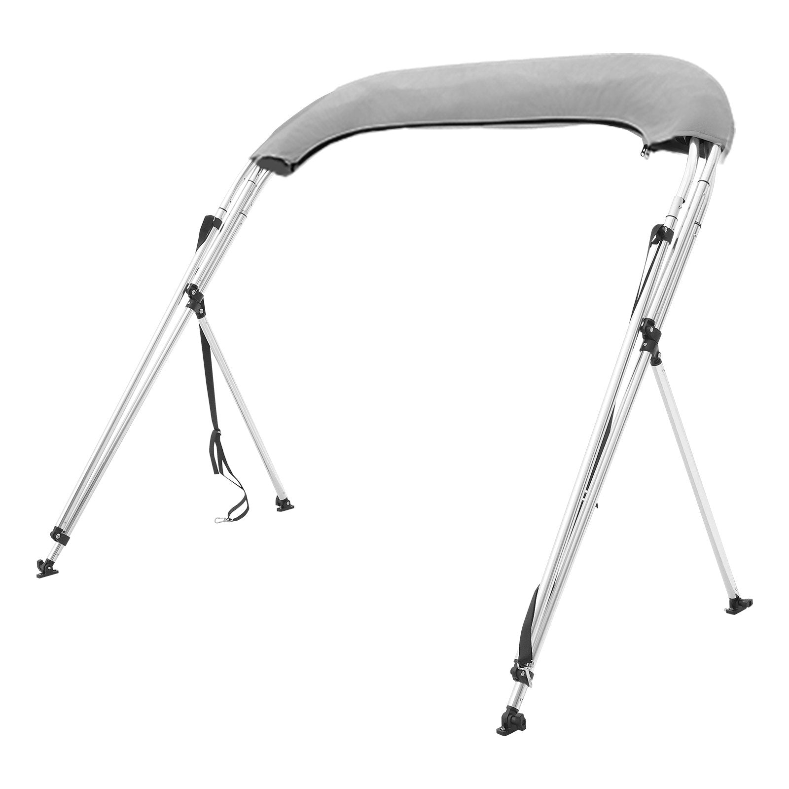 Canopies & Gazebos: VEVOR 3 Bow Bimini Top Boat Cover, 900D Polyester Canopy with 1" Aluminum Alloy Frame, Waterproof and Sun Shade, Includes Storage Boot, 2 Support Poles, 4 Straps, 6'L x 46"H x 67"-72"W, Light Grey
