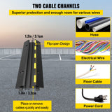 Automotive Repair & Speciality Tools: VEVOR 3 Pcs 2-Cable Rubber Electrical Wire Cover Cord Protector Ramp 11000 lbs