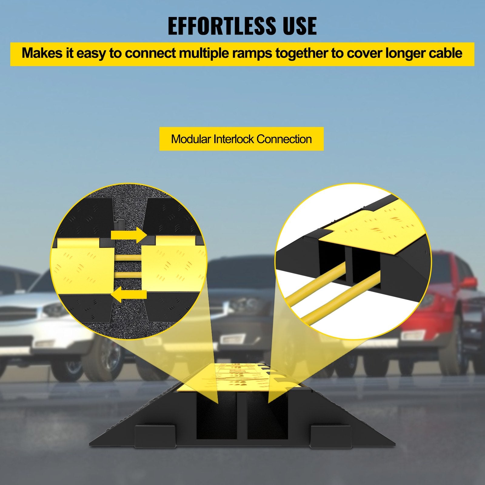 Automotive Repair & Speciality Tools: VEVOR 3 Pcs 2-Cable Rubber Electrical Wire Cover Cord Protector Ramp 11000 lbs