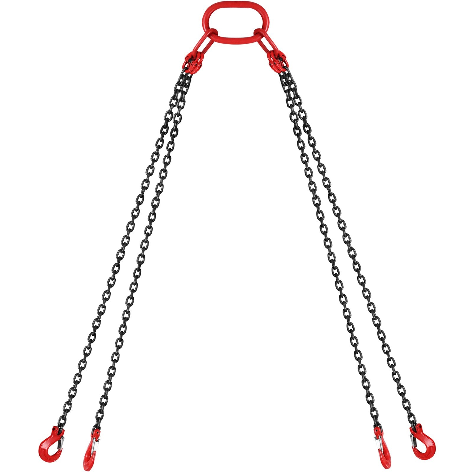 Chain Sling 5/16" X 10' Engine Lift Chain G80 Alloy Steel Engine Chain Hoist Lifts 3 Ton with 4 Leg Grab Hooks and Adjuster