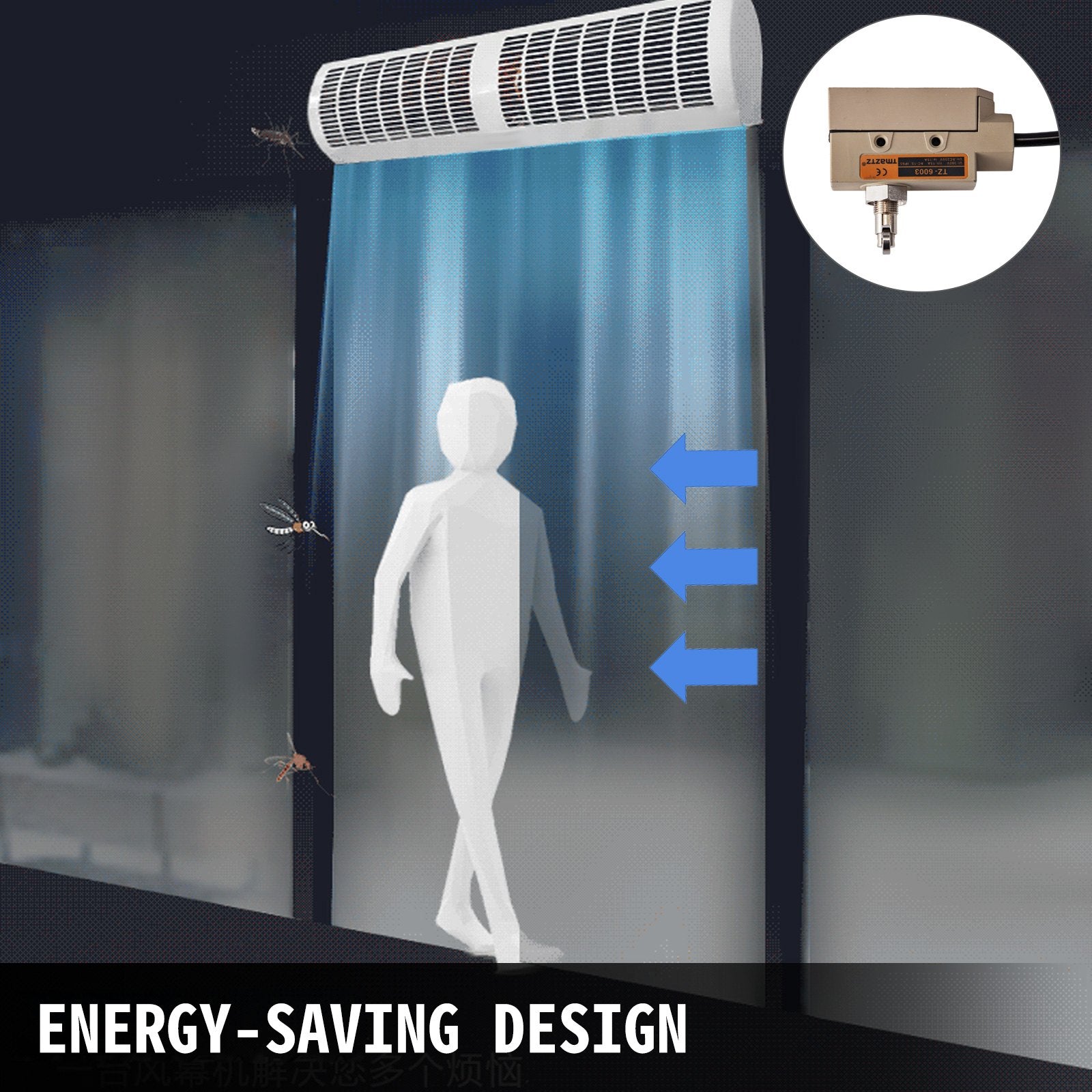 Curtain Accessories: Vevor Air Curtain Door Air Curtain, 3 Adjustable Speeds 60-Inch Air Curtain Commercial
