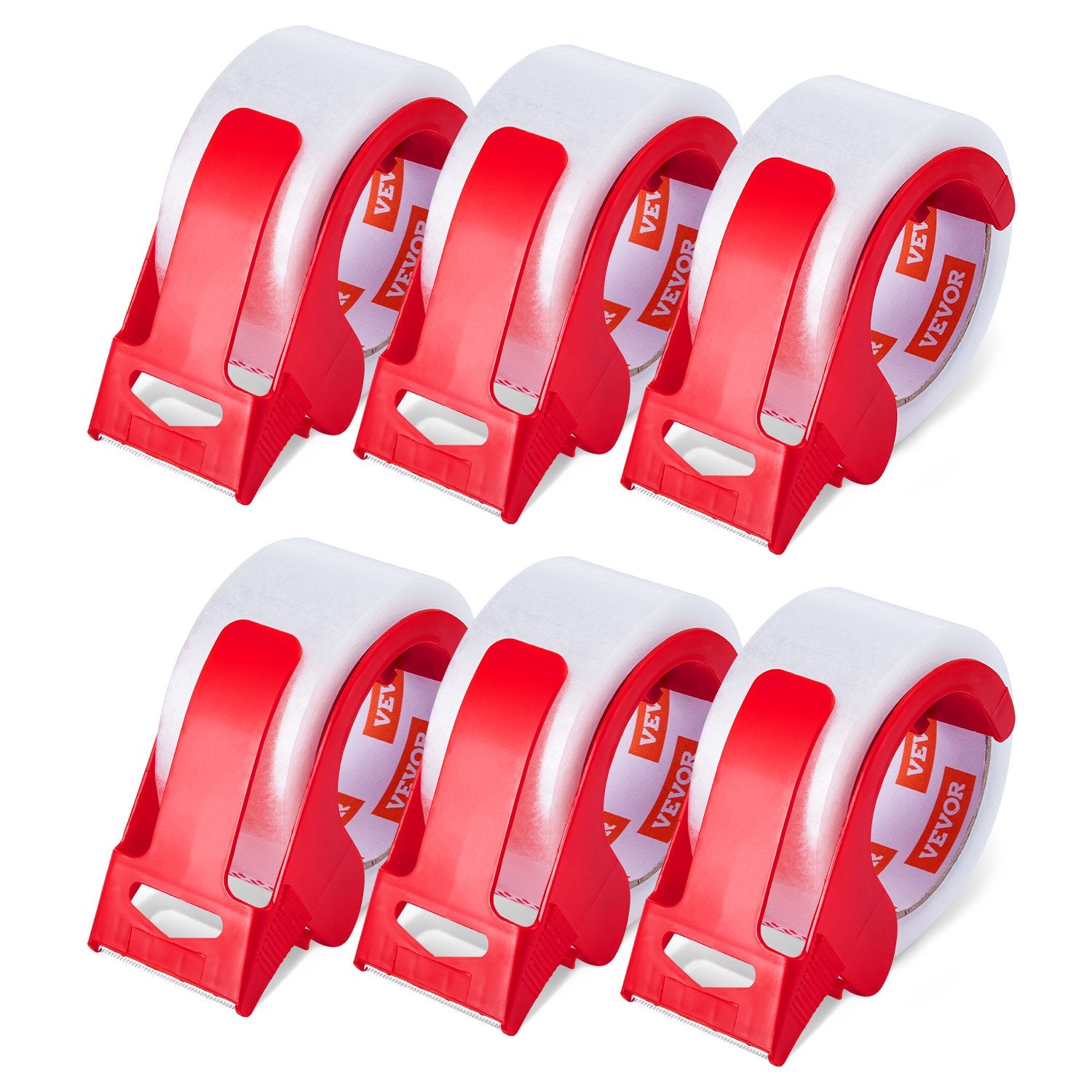 Tape & Dispensers: VEVOR Packing Tape 6 Rolls 65 Yards Clear Shipping Tape with Dispenser 2.7 Mil
