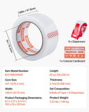 Tape & Dispensers: VEVOR Packing Tape 6 Rolls 65 Yards Clear Shipping Tape with Dispenser 2.7 Mil