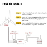Speciality Appliances: VEVOR Wind Turbine 400Watt Wind Turbine Generator DC 12V Wind Turbine Generator 3/5 Blades with Controller (400Watt)