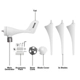 Speciality Appliances: VEVOR Wind Turbine 400Watt Wind Turbine Generator DC 12V Wind Turbine Generator 3/5 Blades with Controller (400Watt)