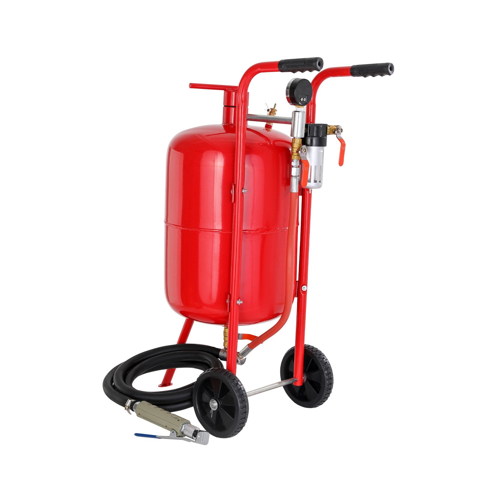 Gardening Tools: VEVOR 10Gal/40L Sandblaster Equipped w/Nozzle Shut-Off Valve Pressure Gauge Ceramic Nozzle Rubber Wheels Grit Power Sand Blasters Portable Sandblasting Equipment