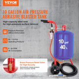 Gardening Tools: VEVOR 10Gal/40L Sandblaster Equipped w/Nozzle Shut-Off Valve Pressure Gauge Ceramic Nozzle Rubber Wheels Grit Power Sand Blasters Portable Sandblasting Equipment