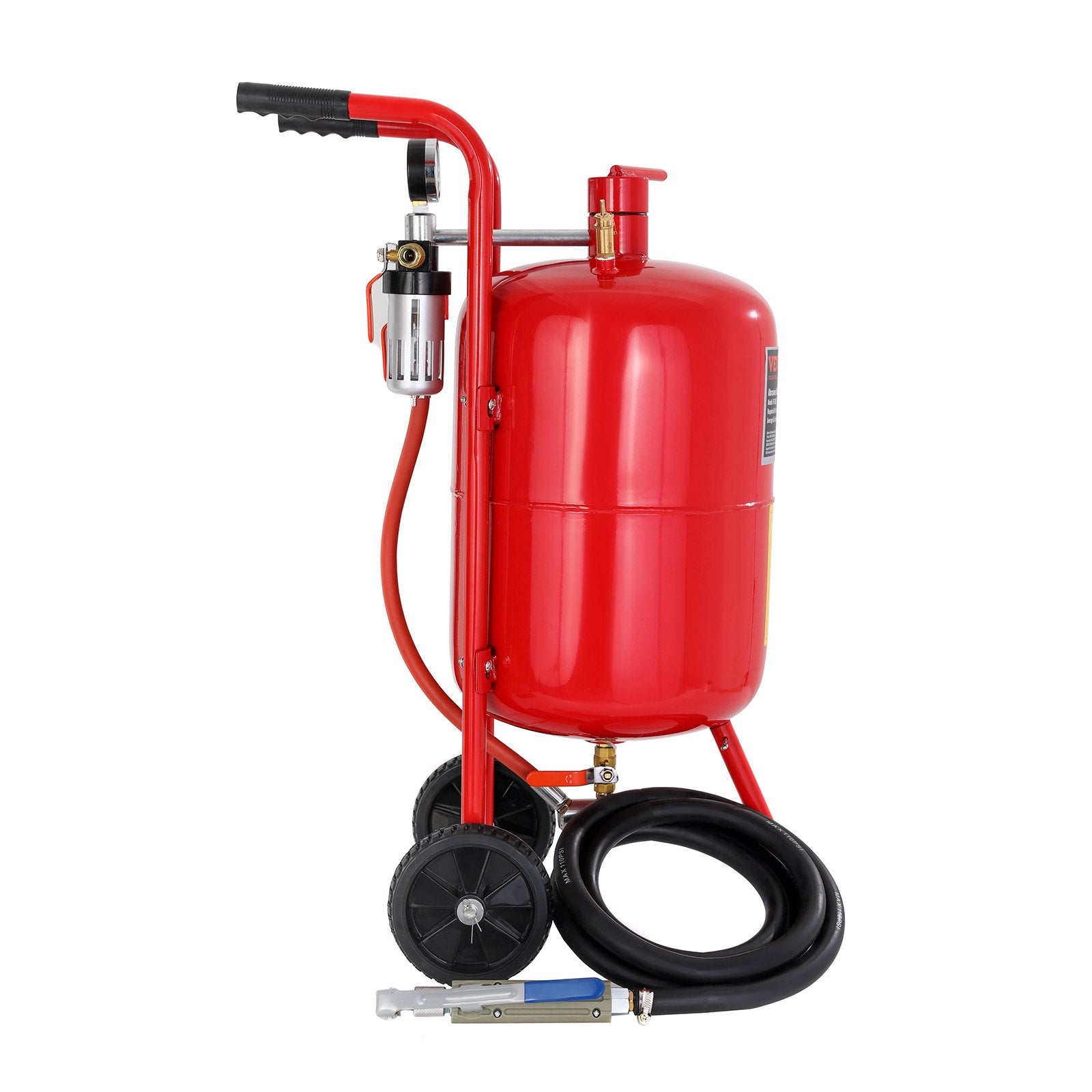 Gardening Tools: VEVOR 10Gal/40L Sandblaster Equipped w/Nozzle Shut-Off Valve Pressure Gauge Ceramic Nozzle Rubber Wheels Grit Power Sand Blasters Portable Sandblasting Equipment