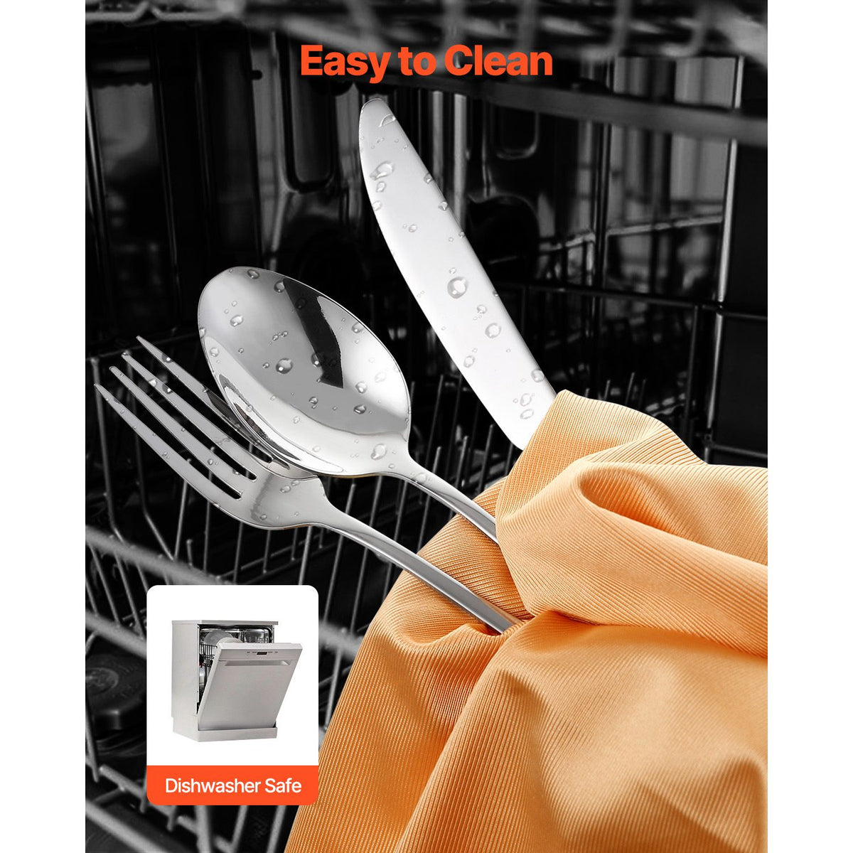 30-Piece Silverware Set, Food-Grade Stainless Steel Flatware Utensils, Mirror Finished Cutlery Set, Dishwasher Safe Eating Tableware for Kitchen Home, Service for 6, Include Knife Fork Spoon