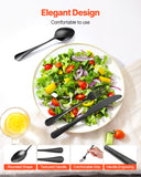 Cutlery: VEVOR 30-Piece Black Silverware Set, Food-Grade Stainless Steel Flatware Utensils for 6, Mirror Finished Cutlery Set, Dishwasher Safe Eating Tableware for Kitchen Home, Include Knife Fork Spoon