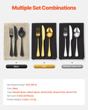 Cutlery: VEVOR 30-Piece Black Silverware Set, Food-Grade Stainless Steel Flatware Utensils for 6, Mirror Finished Cutlery Set, Dishwasher Safe Eating Tableware for Kitchen Home, Include Knife Fork Spoon