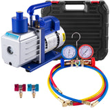 Automotive Repair & Speciality Tools: VEVOR Vacuum Pump 4.8CFM 1/3HP Air Vacuum Pump HVAC A/C Air Refrigerant Rotary Vane Vacuum Pump Single Stage 4 Valve AC Manifold Gauge Set (4.8CFM1/3HP)