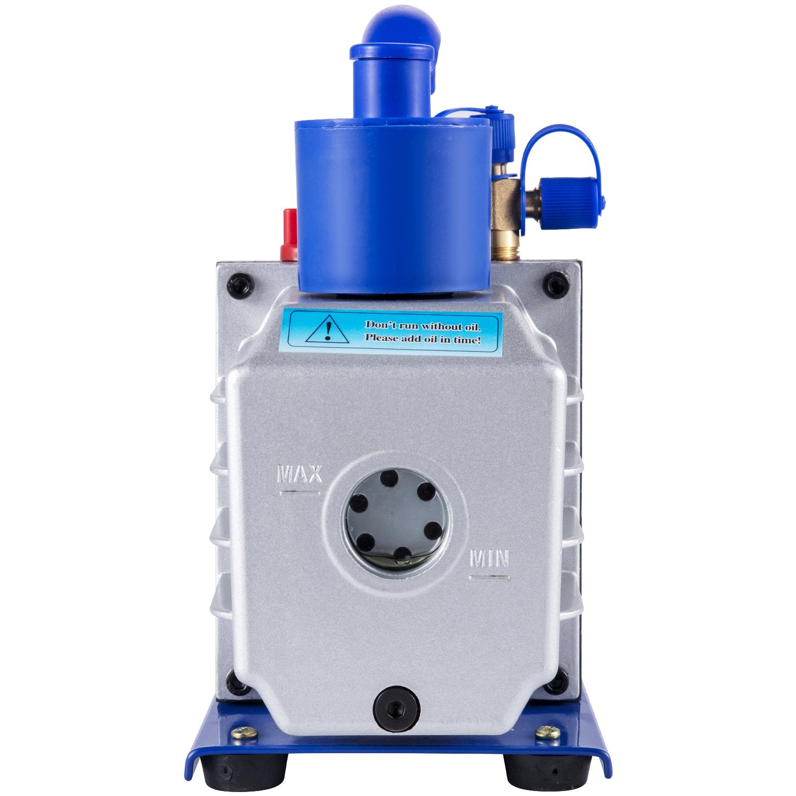 Vacuum Pump 4.8CFM 1/3HP Air Vacuum Pump HVAC A/C Air Refrigerant Rotary Vane Vacuum Pump Single Stage 4 Valve AC Manifold Gauge Set (4.8CFM1/3HP)