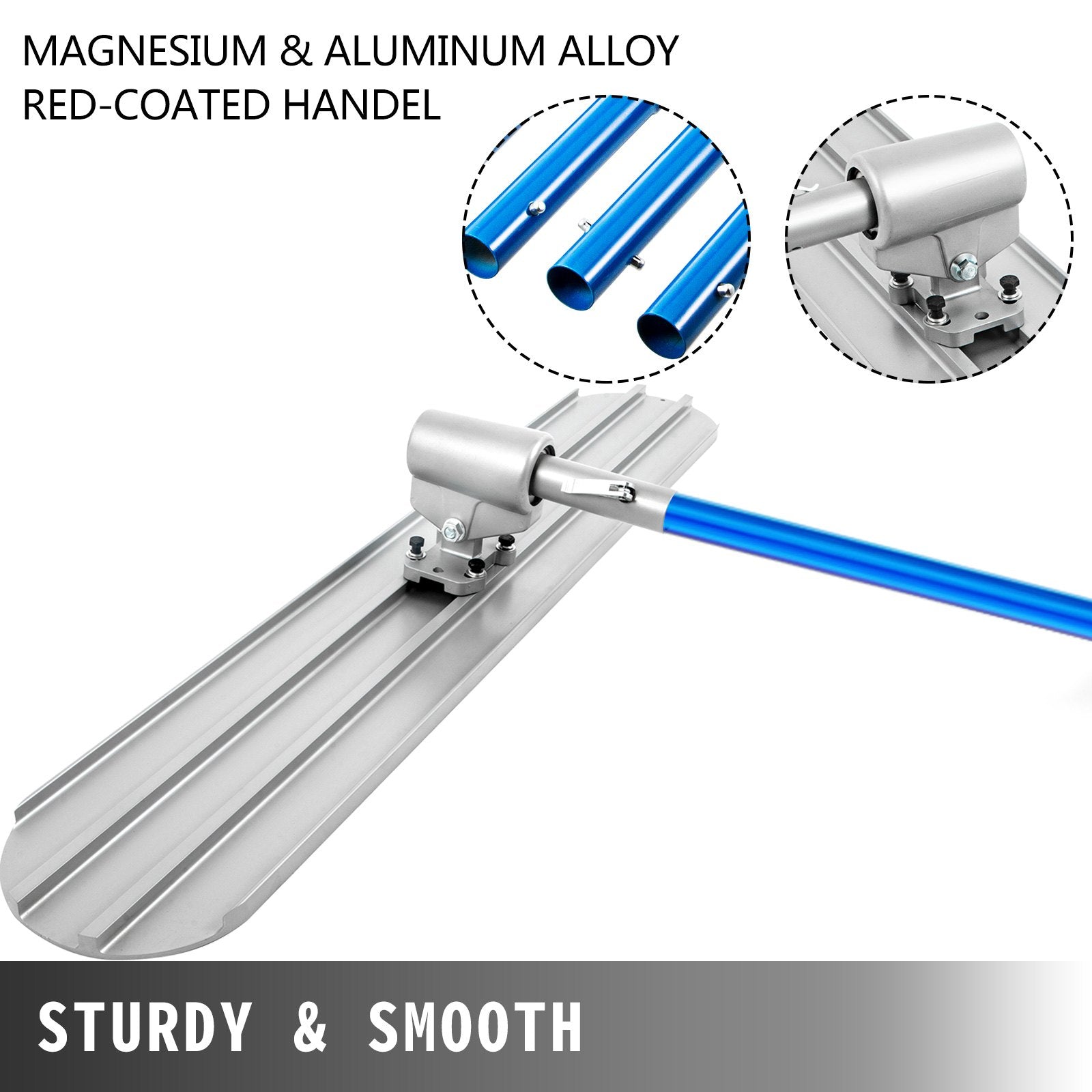 Masonry Tools: VEVOR Bull Float Magnesium Concrete Float 48 x 8" Round End Concrete Float Tool Cement Tool Bull Concrete Kit Bull Float with 4 Float Handle Bull Float Bracket Concrete Tools Finishing Bull Float