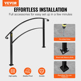 Dog Bowls, Feeders & Waterers: VEVOR 4-Step Handrail Fits 1 or 4 Steps Matte Black Stair Rail Wrought Iron Handrail with Installation Kit Hand Rails for Outdoor Steps