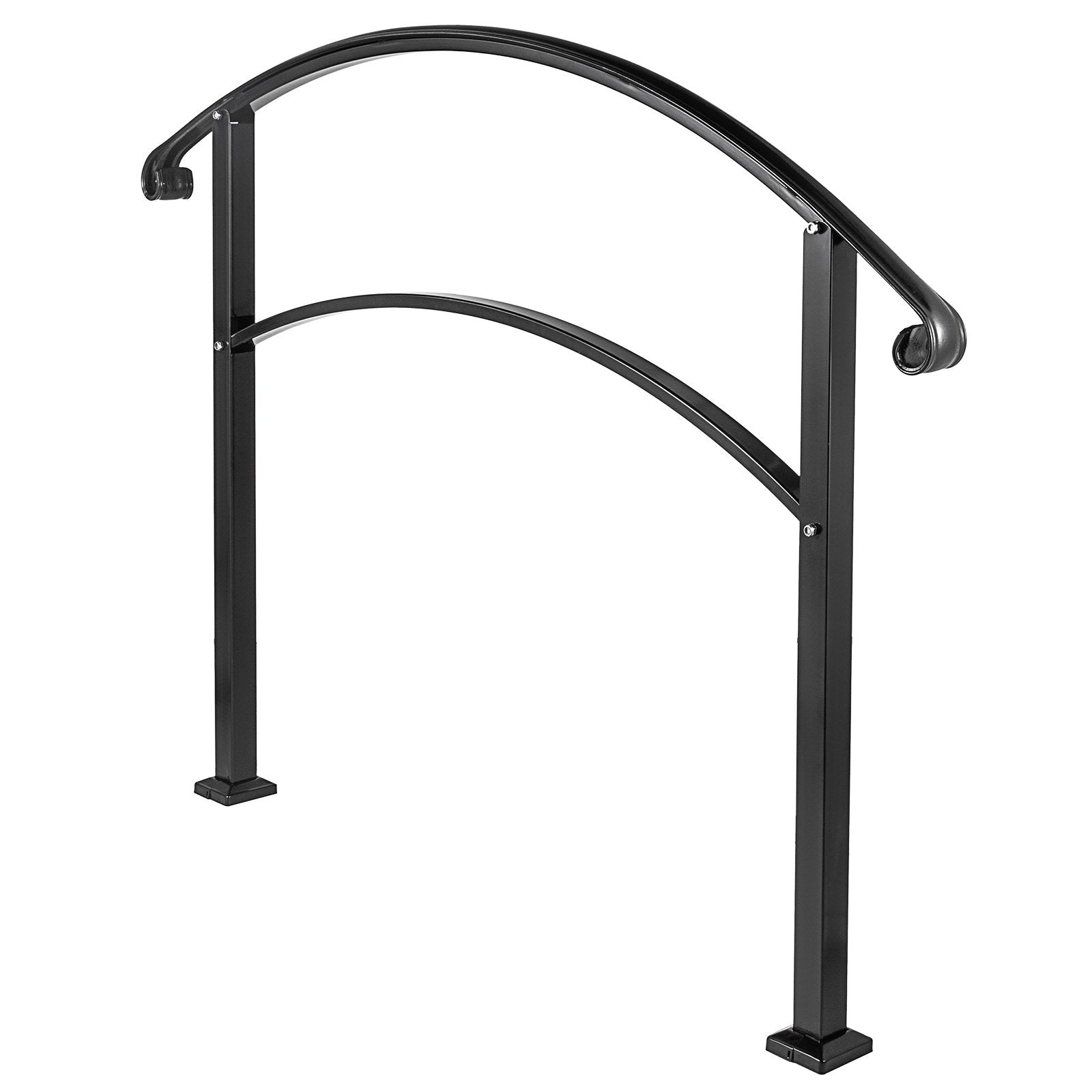 Dog Bowls, Feeders & Waterers: VEVOR 4-Step Handrail Fits 1 or 4 Steps Matte Black Stair Rail Wrought Iron Handrail with Installation Kit Hand Rails for Outdoor Steps