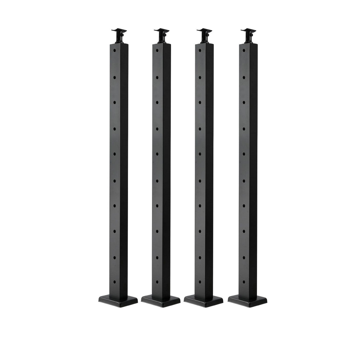 4-Pack Cable Railing Post, 914x25x50 mm Horizontal-Hole Deck Railing Post with Pre-Drilled Holes, Stainless Steel Cable Rail Post with Horizontal & Curved Bracket, Black, 4JZLGZXHS914UUOI6001V0