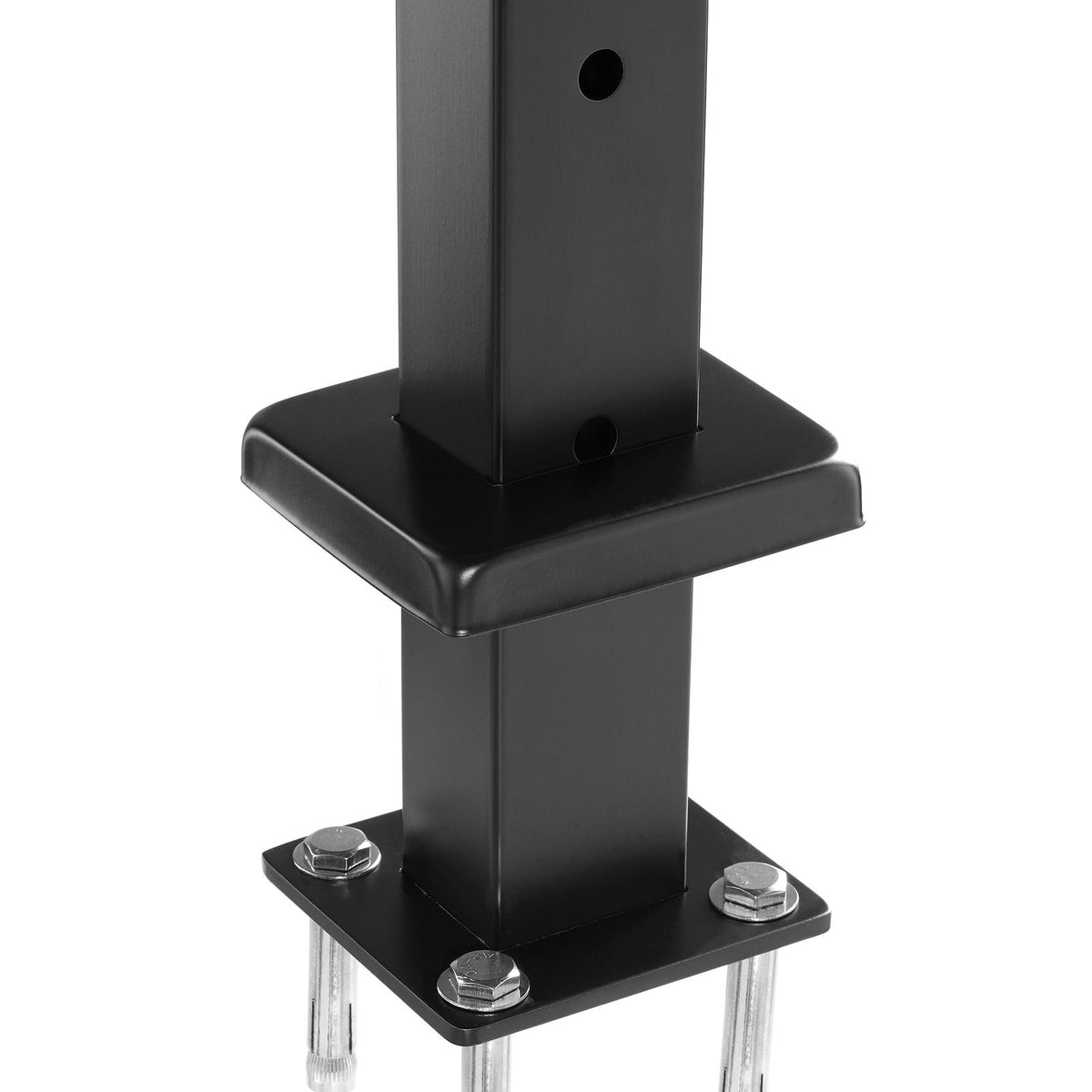 4-Pack Cable Railing Post, 914x25x50 mm Horizontal-Hole Deck Railing Post with Pre-Drilled Holes, Stainless Steel Cable Rail Post with Horizontal & Curved Bracket, Black, 4JZLGZXHS914UUOI6001V0