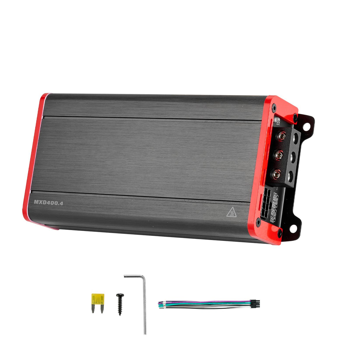 Car Audio Amplifier, 4-Channel Bridgeable Car Amplifier, Multichannel Class D Stereo Amp, Max. 4 x 272W at 4 Ohms / 4 x 400W at 2 Ohms, High Output, for SUVs, Pickups, and Off-Road Vehicles