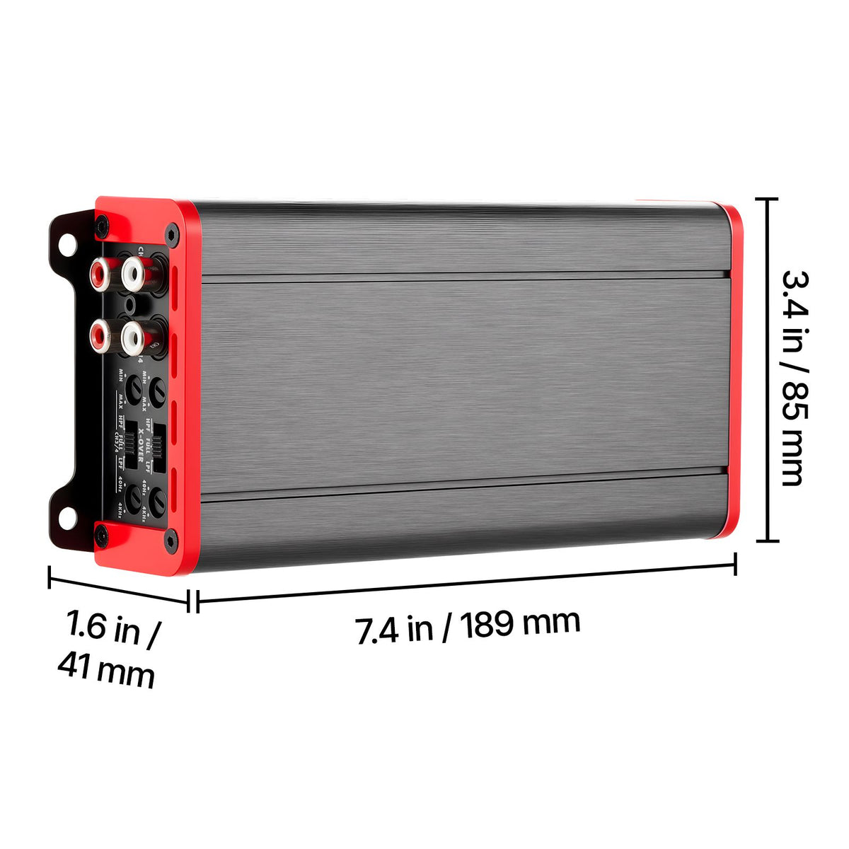 Car Audio Amplifier, 4-Channel Bridgeable Car Amplifier, Multichannel Class D Stereo Amp, Max. 4 x 272W at 4 Ohms / 4 x 400W at 2 Ohms, High Output, for SUVs, Pickups, and Off-Road Vehicles