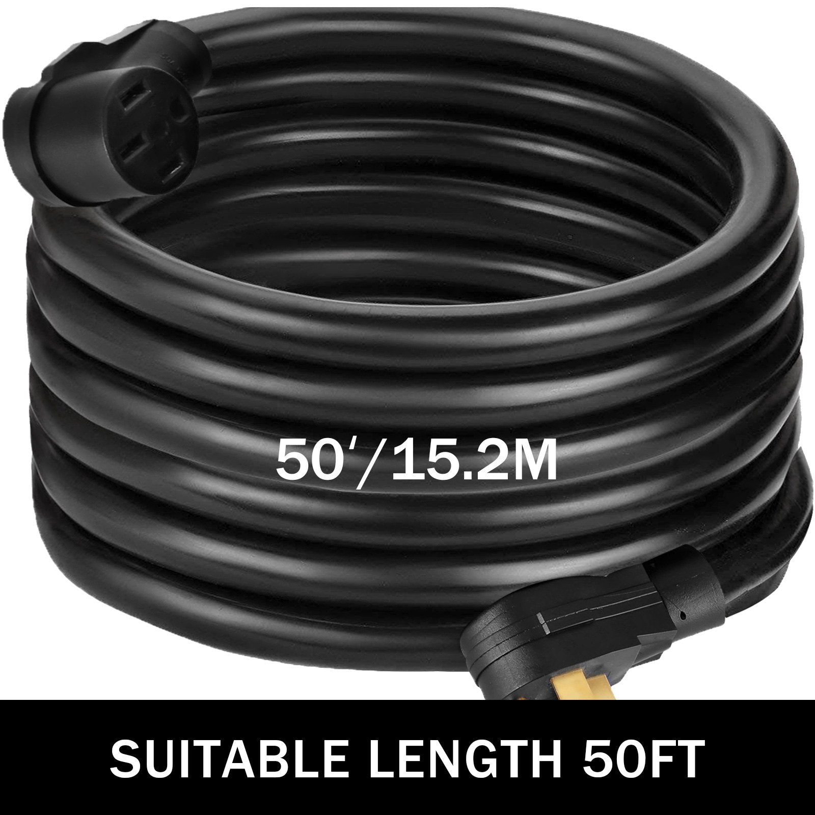 Automotive Repair & Speciality Tools: VEVOR 50Ft 50 Amp RV Power Cord Durable Heavy Duty RV Extension Cord Copper Wire RV Cord Power Supply Cable for Trailer Motorhome Camper