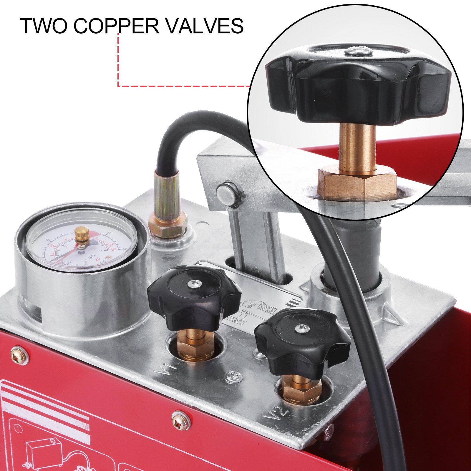 Fuel & Exhaust: VEVOR Hydraulic Pressure Test Pump 50 Bar Hand Pressure Test Pump 726 PSI 3.2 Gallon Tank 45ML 1/2" BSP Hydrostatic Test Pump for Pipeline Pressure Container Irrigation Firemen (Test Pump 50 Bar)