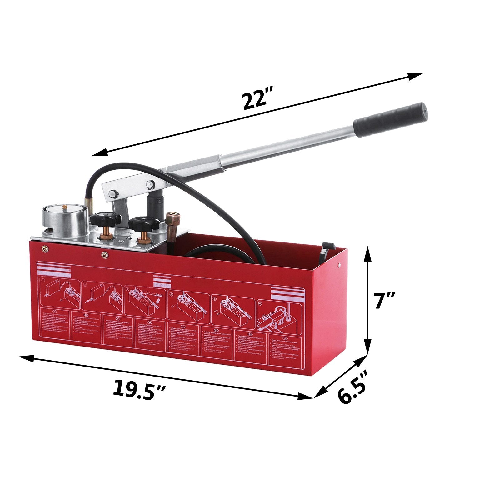 Fuel & Exhaust: VEVOR Hydraulic Pressure Test Pump 50 Bar Hand Pressure Test Pump 726 PSI 3.2 Gallon Tank 45ML 1/2" BSP Hydrostatic Test Pump for Pipeline Pressure Container Irrigation Firemen (Test Pump 50 Bar)