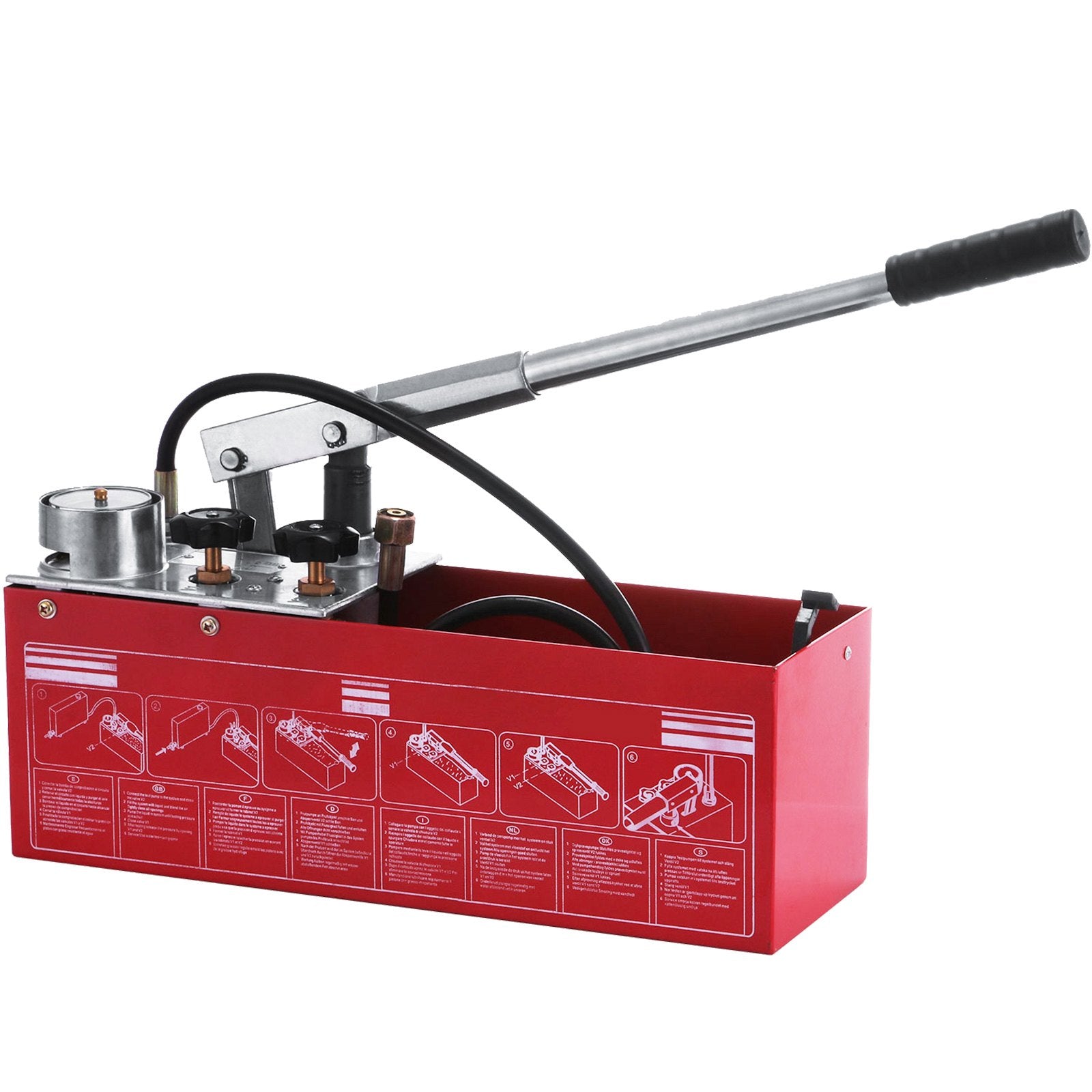 Fuel & Exhaust: VEVOR Hydraulic Pressure Test Pump 50 Bar Hand Pressure Test Pump 726 PSI 3.2 Gallon Tank 45ML 1/2" BSP Hydrostatic Test Pump for Pipeline Pressure Container Irrigation Firemen (Test Pump 50 Bar)