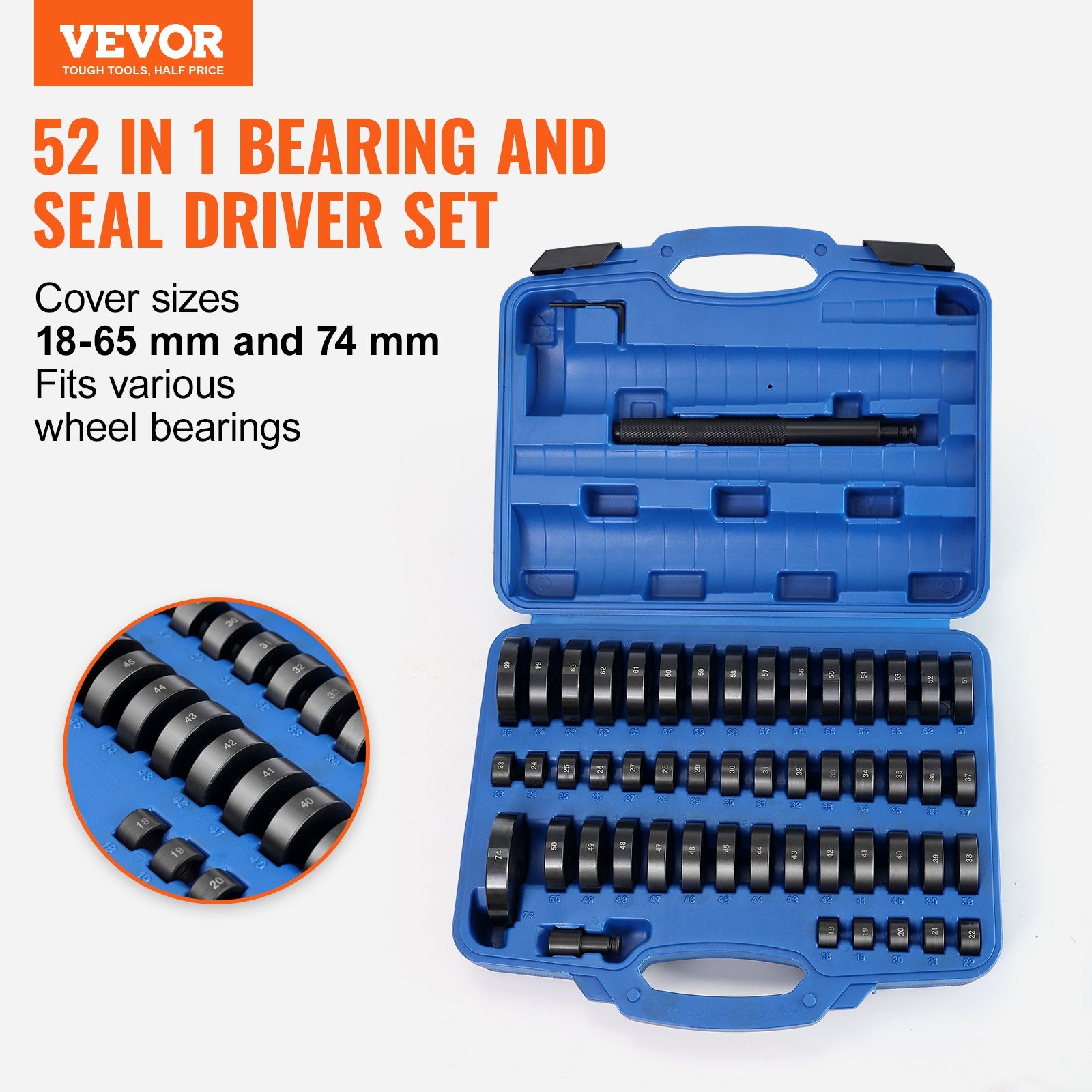 Automotive Decor: VEVOR 52 Pcs Custom Bushing Press Kit Transmission Wheel Bearing Race Seal Kit