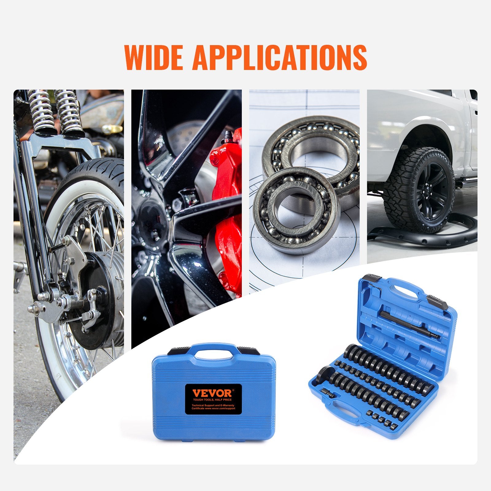 Automotive Decor: VEVOR 52 Pcs Custom Bushing Press Kit Transmission Wheel Bearing Race Seal Kit