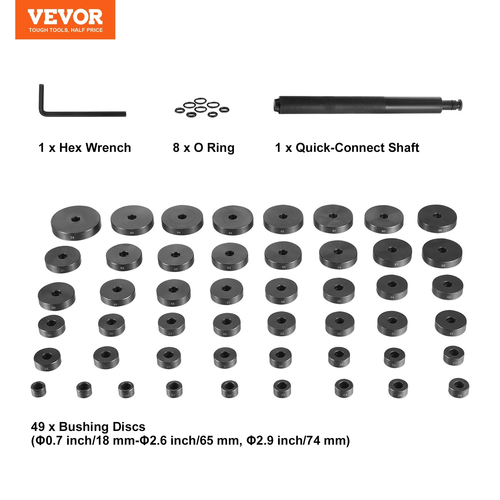 Automotive Decor: VEVOR 52 Pcs Custom Bushing Press Kit Transmission Wheel Bearing Race Seal Kit